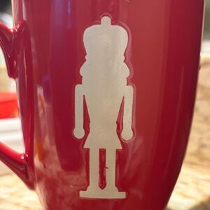 Red Mug with Nutcracker Design